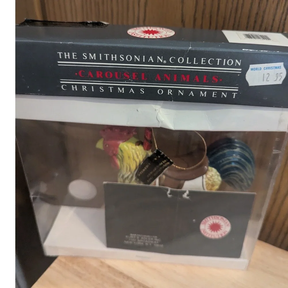 Kurt Adler 1988 Vintage Smithsonian Carousel Rooster Christmas Ornament in Box